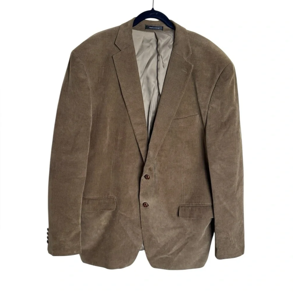 Lauren Ralph Lauren Corduroy Sport coat Jacket size 48L Tan Brown
